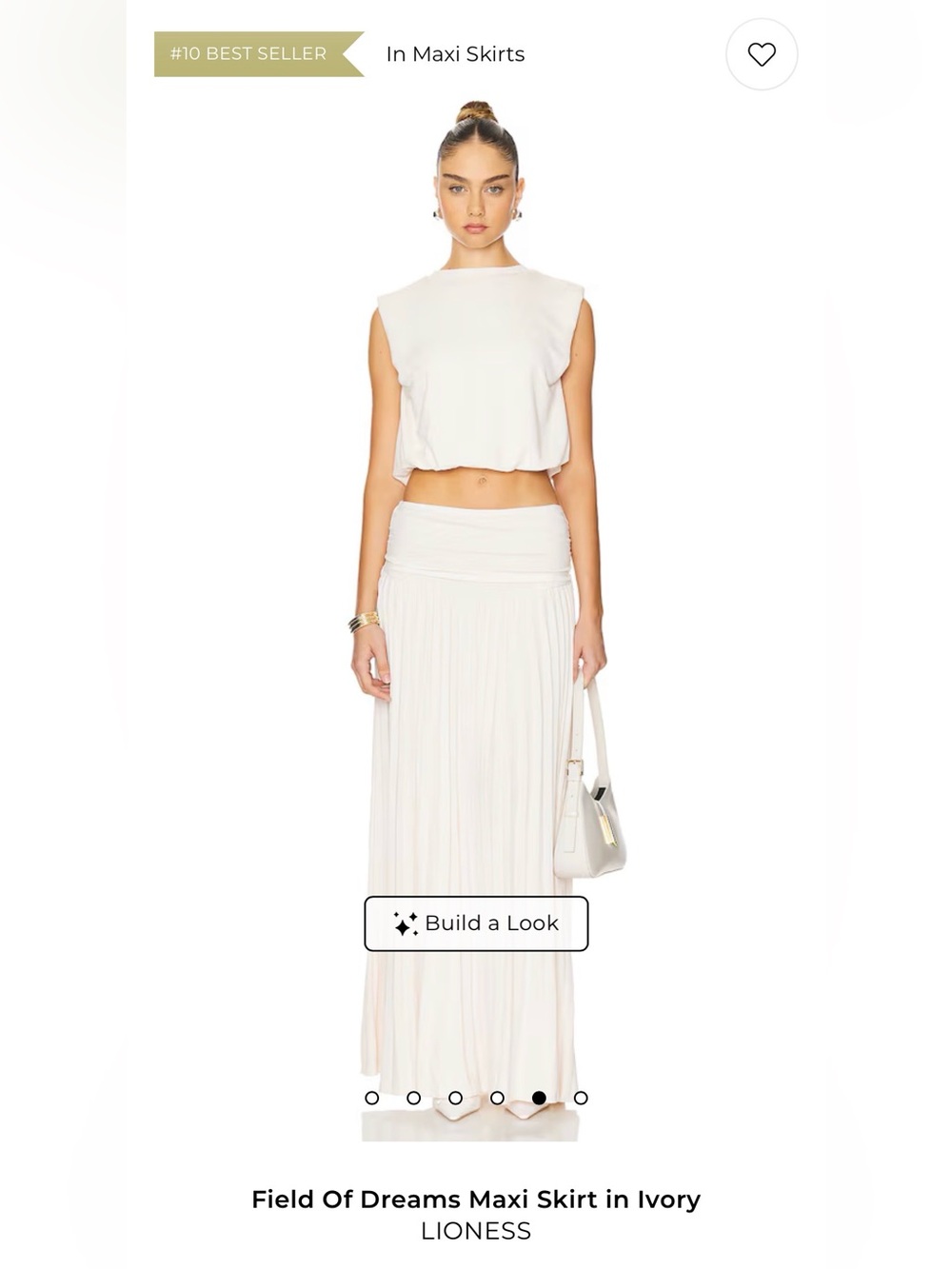 Lioness Ivory Pleated Maxi Skirt Set